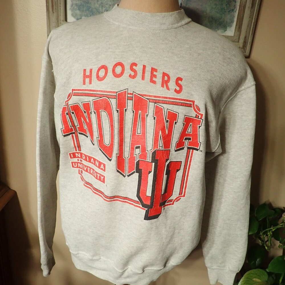 Vintage Indiana University Hoosiers 90s Crew Neck Sweatshirt Men's XL Hanes